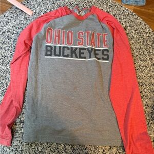 Ohio State Buckeyes Red and Gray Long Sleeve Shirt